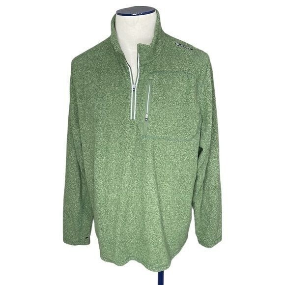 Hi Tec Half Zip XXL Mens Fleece Pullover Sweater Green long Sleeves - Picture 3 of 12